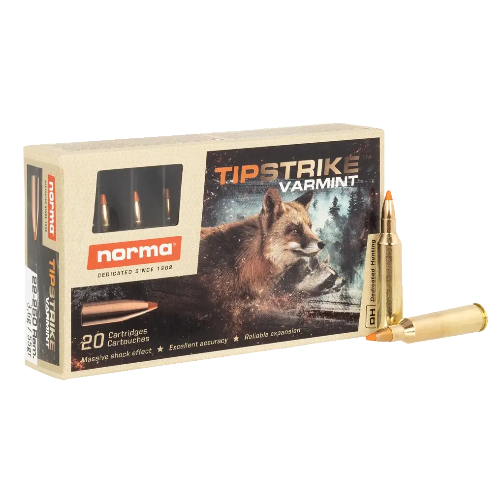 Norma 22-250 Rem-55 Grain PT 20 Rounds